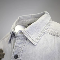 Harley-Davidson Men's Grey Denim L/S Woven Shirt (S05)