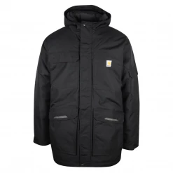 Mens Carhartt Men's Black Yukon Extremes Full Swing Insulated Hooded Coat (S01)