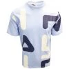 FILA Men's Light Blue Cream Navy Letters S/S T-Shirt (S02F)