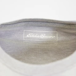 Eddie Bauer Men's 2 Pack Navy Graphic & Grey Crew S/S T-Shirt (S01)