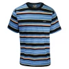 OBEY Men's Black Blue Yellow Red Striped S/S T-Shirt (Size Large)