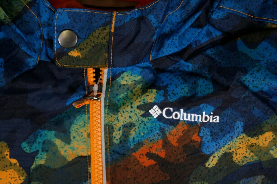 Columbia Boy's Blue Camo Outgrown Frosty Slope 2PC Jacket & Bib Winter Set 7 Columbia Boy's Blue Camo Outgrown Frosty Slope 2PC Jacket & Bib Winter Set