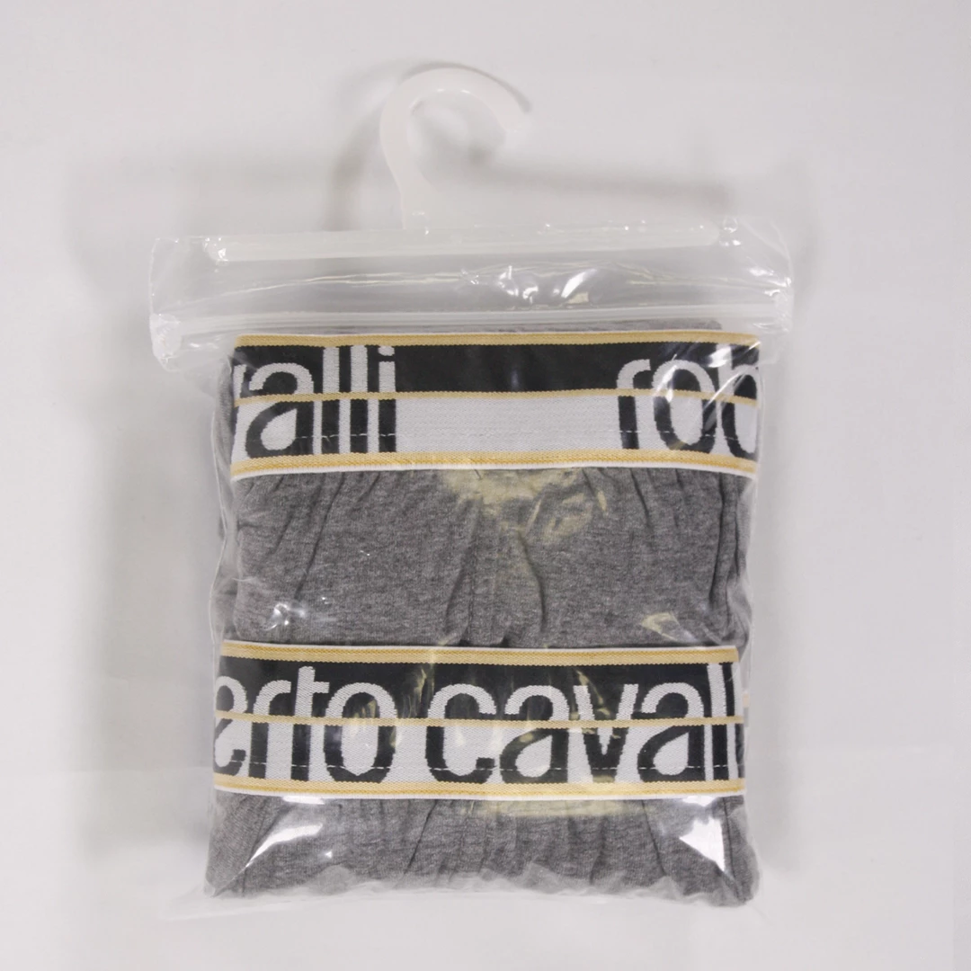 Roberto Cavalli Men's 2 Pack Grey Stretch Boxer Briefs 8 Roberto Cavalli Men's 2 Pack Grey Stretch Boxer Briefs