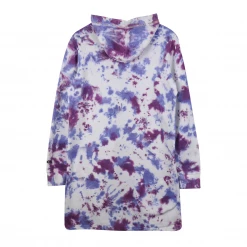 Pull Over Bench Women's White Magenta Purple Tie Dye Elongated Pullover Hoodie (4901)