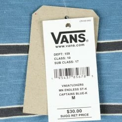 Vans Men's Captain Blue Black Striped Endless S/S T-Shirt (S03) 14 Vans Men's Captain Blue Black Striped Endless S/S T-Shirt (S03)