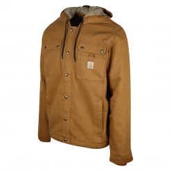 Carhartt Men's Golden Brown Washed Duck Sherpa-Lined Utitlity Jacket (S04)