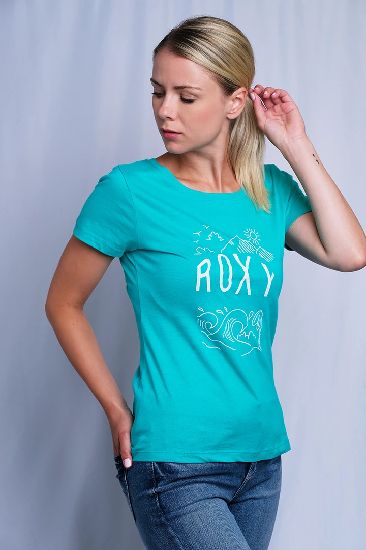 Roxy Women's Turquoise Paradise S/S T-Shirt (S04) 7 Roxy Women's Turquoise Paradise S/S T-Shirt (S04)