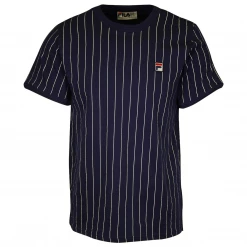 FILA Men's Navy Blue & Beige Striped F-Box S/S T-Shirt (150)
