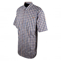 Mens Ariat Men's Blue, Orange, White Plaid Ariattek Heat Series S/S Woven Shirt (237)