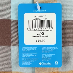 Columbia Men's Blue Merigold Brown Cornell Woods L/S Flannel Shirt (427) Large New Arrivals