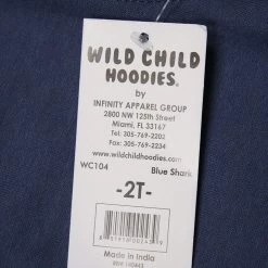 Kids Wild Child Hoodies Kid's Blue Shark Pull Over Hoodie (S01)