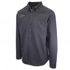 Harley-Davidson Men's Charcoal Vintage Eagle L/S Woven Shirt (S20)