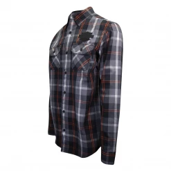 Harley-Davidson Men's Charcoal Red Plaid L/S Woven Shirt (S08)