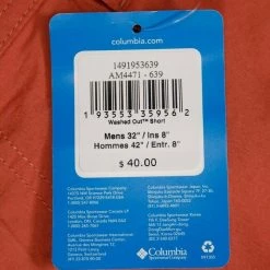 Columbia Men's Classic Washed Out Chino Short (Retail $40)