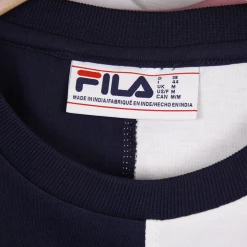FILA Women's Navy Blue Three-Tone Cropped S/S T-Shirt (S03)