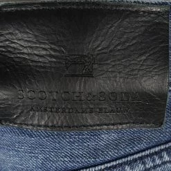 French Connection Scotch & Soda Men's Blue Skim Bi-Stretch Denim Jeans Mens