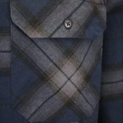 Dickies Men's Navy Blue & Black Plaid Brownsburg L/S Flannel Shirt (S08)