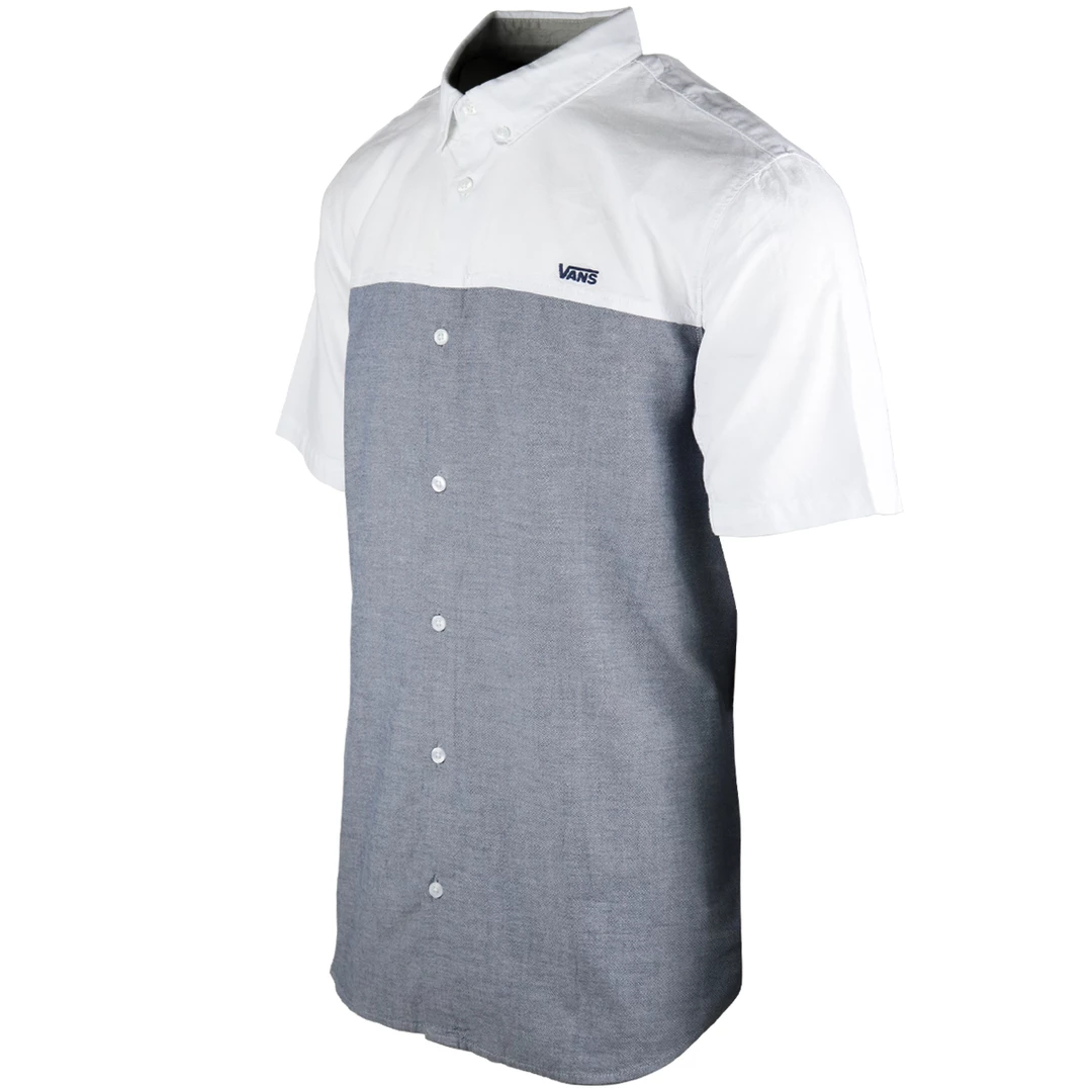 Vans Men's Parktown Two Tone Dress Blue S/S Woven Shirt (LOCATION : C5) 4 Vans Men's Parktown Two Tone Dress Blue S/S Woven Shirt (LOCATION : C5)