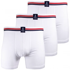 Mens Psycho Bunny Men's 3 Pack White Boxer Briefs (S01A)