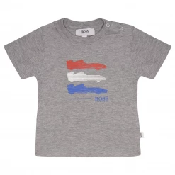 Hugo Boss Kid's Heather Grey Formula One Car S/S T-Shirt (S06) T-Shirts