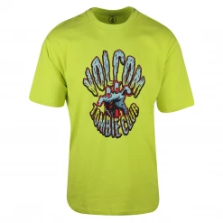 New Arrivals Volcom Men's Fluorescent Yellow Zombie Club S/S T-Shirt (S53)