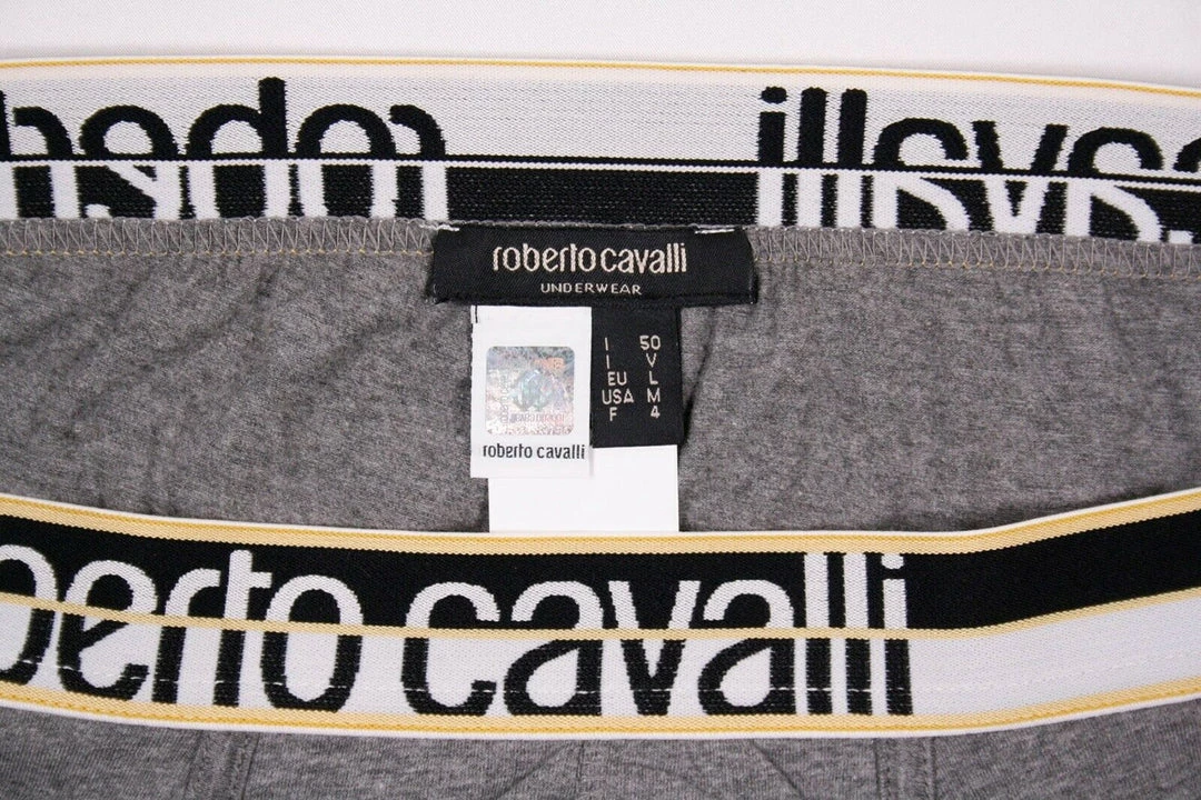 Mens Roberto Cavalli Men's Single Pack Grey Stretch Boxer Briefs 6 Mens Roberto Cavalli Men's Single Pack Grey Stretch Boxer Briefs
