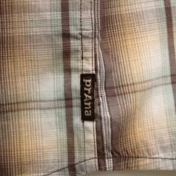 Spotted Clothing PrAna Men's Brown Cream Plaid S/S Woven Shirt (S14)