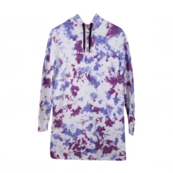 Pull Over Bench Women's White Magenta Purple Tie Dye Elongated Pullover Hoodie (4901)