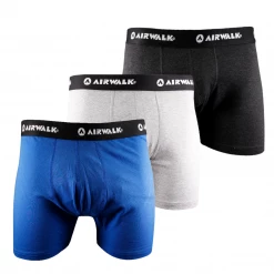 Airwalk Men's 3 Pack Blue Grey Charcoal Boxer Brief Mens
