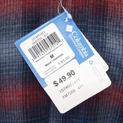 Columbia Men's Omniwick Red Blue L/S Plaid Flannel (S02) (Size 2XL)