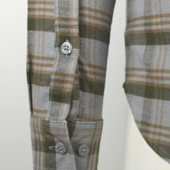 Columbia Men's Grey Olive Green Tan Plaid Cornell Woods L/S Flannel Shirt (041) New Arrivals