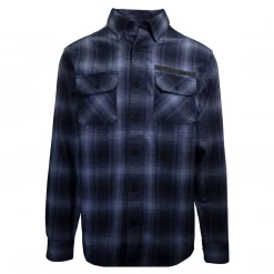 Harley-Davidson Men's Blue Plaid Skull L/S Woven Shirt (S01)