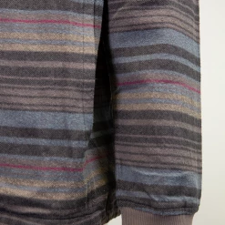 O'Neill Men's Grey Blue Striped Light Weight Viewpoint Henley Hoodie (S02)