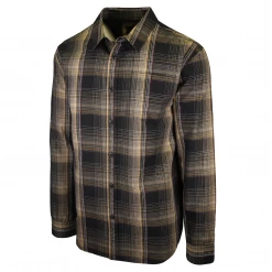 PrAna Men's Black Yellow Burgundy Plaid L/S Woven Shirt (S62)
