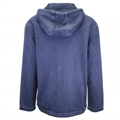 Superdry Men's Mid Blue Denim Hooded Full Zip Jacket