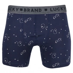 Mens Lucky Brand Men's Magenta, Blue, Grey & Star Pattern 4 Pack Boxer Briefs (S03)