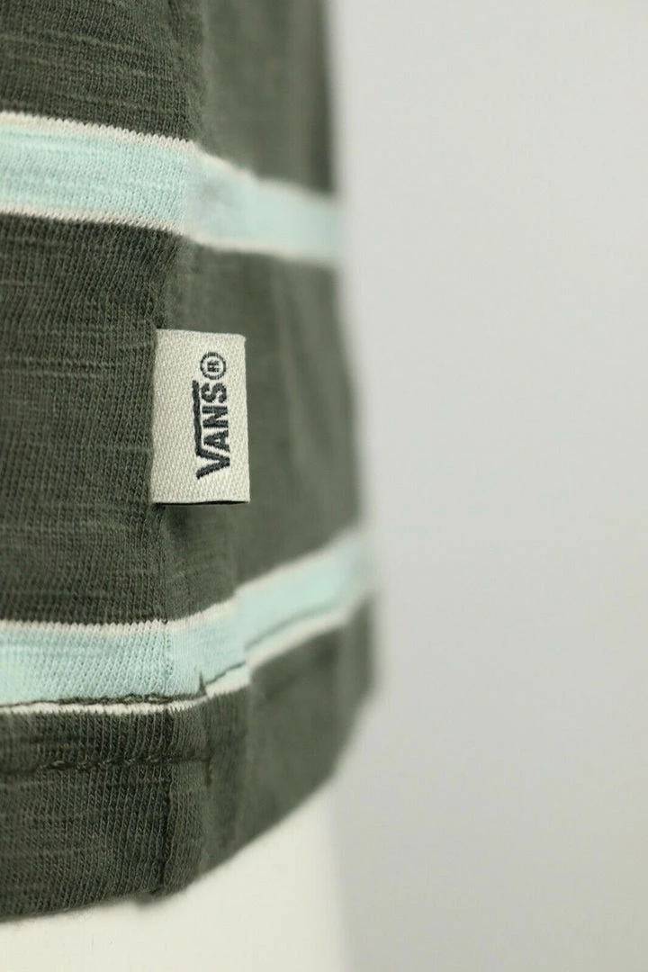 Vans Men's Ranger Green Teal Striped Endless S/S T-Shirt (S01) 7 Vans Men's Ranger Green Teal Striped Endless S/S T-Shirt (S01)