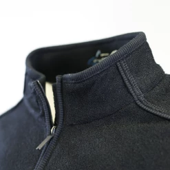 Mens Greg Norman Men's Heather Black Semi Mock Neck 1/3 Zip Sweater (S01)