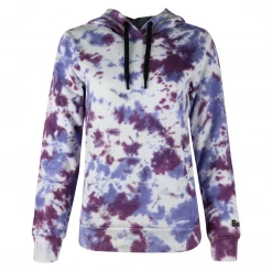 Bench Women's White Magenta Purple Tie Dye Regular Pullover Hoodie (4093)