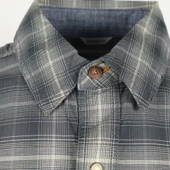 New Arrivals Carhartt Men's Dark Grey Ivory Plaid Snap Front L/S Woven Shirt (S13)