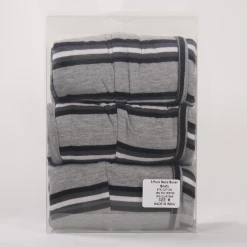 FCUK Men's 3 Pack Grey Black White Stripes W/ Black Strap Boxer Briefs (S16) Mens 16 FCUK Men's 3 Pack Grey Black White Stripes W/ Black Strap Boxer Briefs (S16) Mens