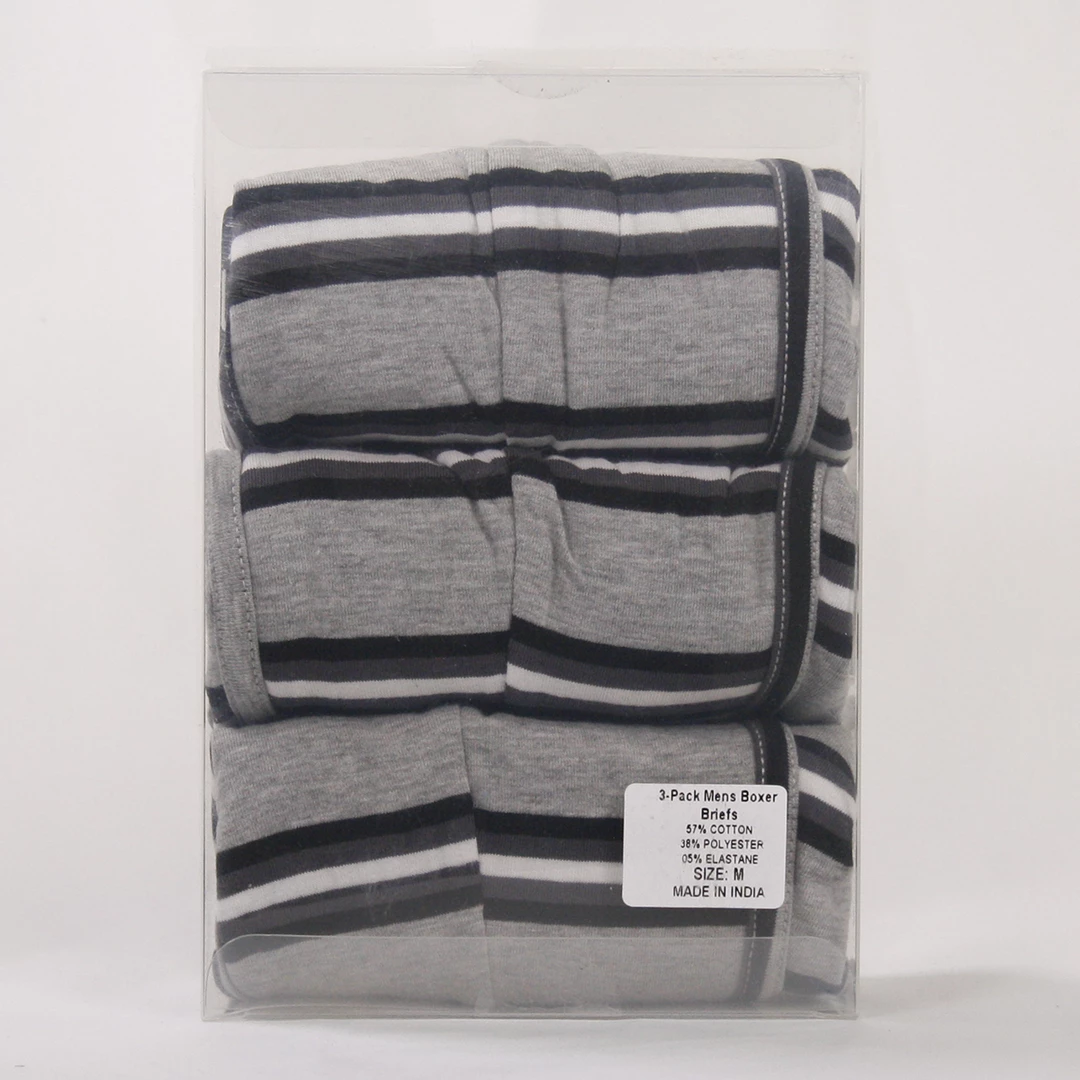 FCUK Men's 3 Pack Grey Black White Stripes W/ Black Strap Boxer Briefs (S16) Mens 9 FCUK Men's 3 Pack Grey Black White Stripes W/ Black Strap Boxer Briefs (S16) Mens