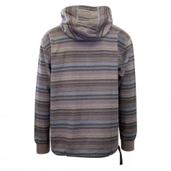 O'Neill Men's Grey Blue Striped Light Weight Viewpoint Henley Hoodie (S02)