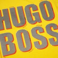 Hugo Boss Kid's Yellow Dotted Text S/S T-Shirt (S13) 12 Months T-Shirts