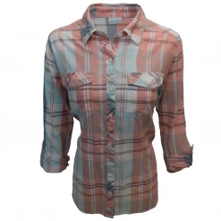 Columbia Women's New Moon Plaid Camp Henry II L/S Shirt 556