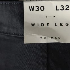 Topman Men's Charcoal Considered Wide Leg Cargo Pants (214) Mens