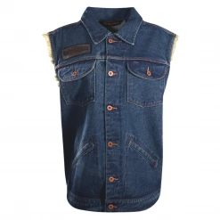 Harley-Davidson Women's Blue Denim Sleeveless Vest