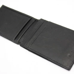 Mens Premium Leather Men's Black Magnetic Card Holder (S15)
