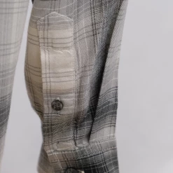 Spotted Clothing OBEY Women's Black Grey Cream Plaid Back Slit L/S Shirt (S03)