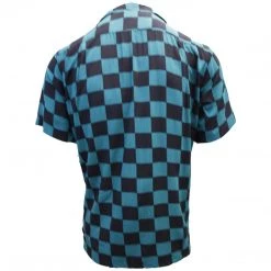 OBEY Men's Black & Green Checkered S/S Woven S06